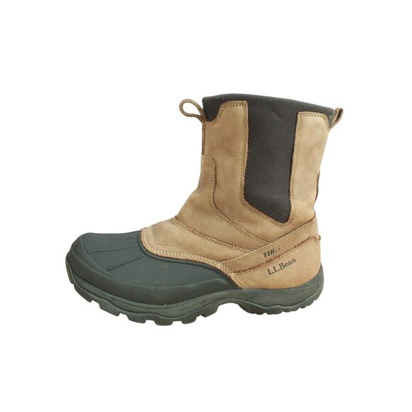 LL Bean Tek 2.5 Boots Brown Leather Waterproof Primaloft Side Zip Mens Sz 12 M - Picture 1 of 9